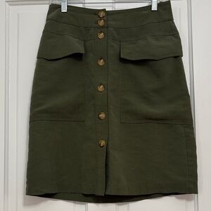 a new day Army Green Button-Down Pencil Skirt